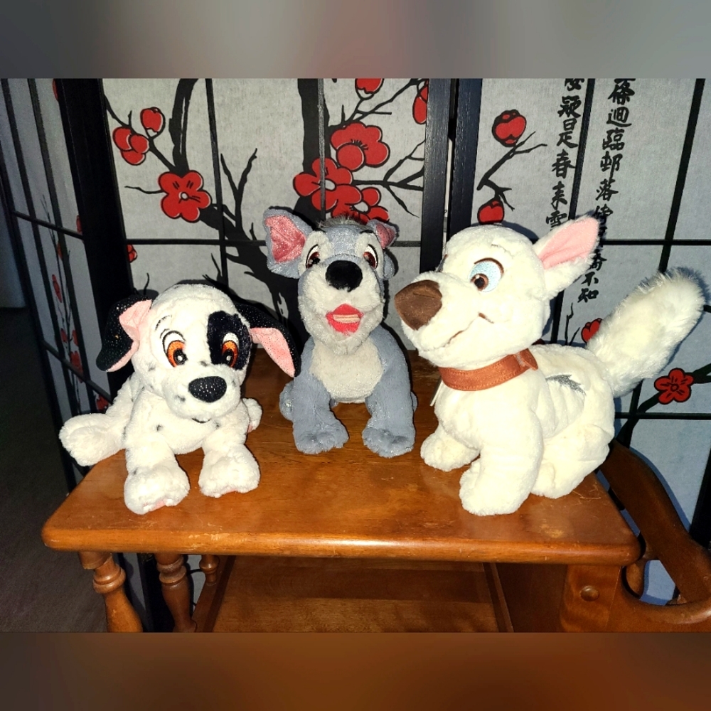 Disney Tote a Tail Dog Lot Tramp, Bolt and Dalmatian